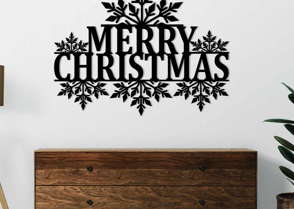 Σετ των 2 Intra απο ξύλο plywood 3mm-4mm πάχος Χριστουγεννιάτικες μεταλλικές επιγραφές Δίασταση 15x15 cm INTRAFABR-111470674