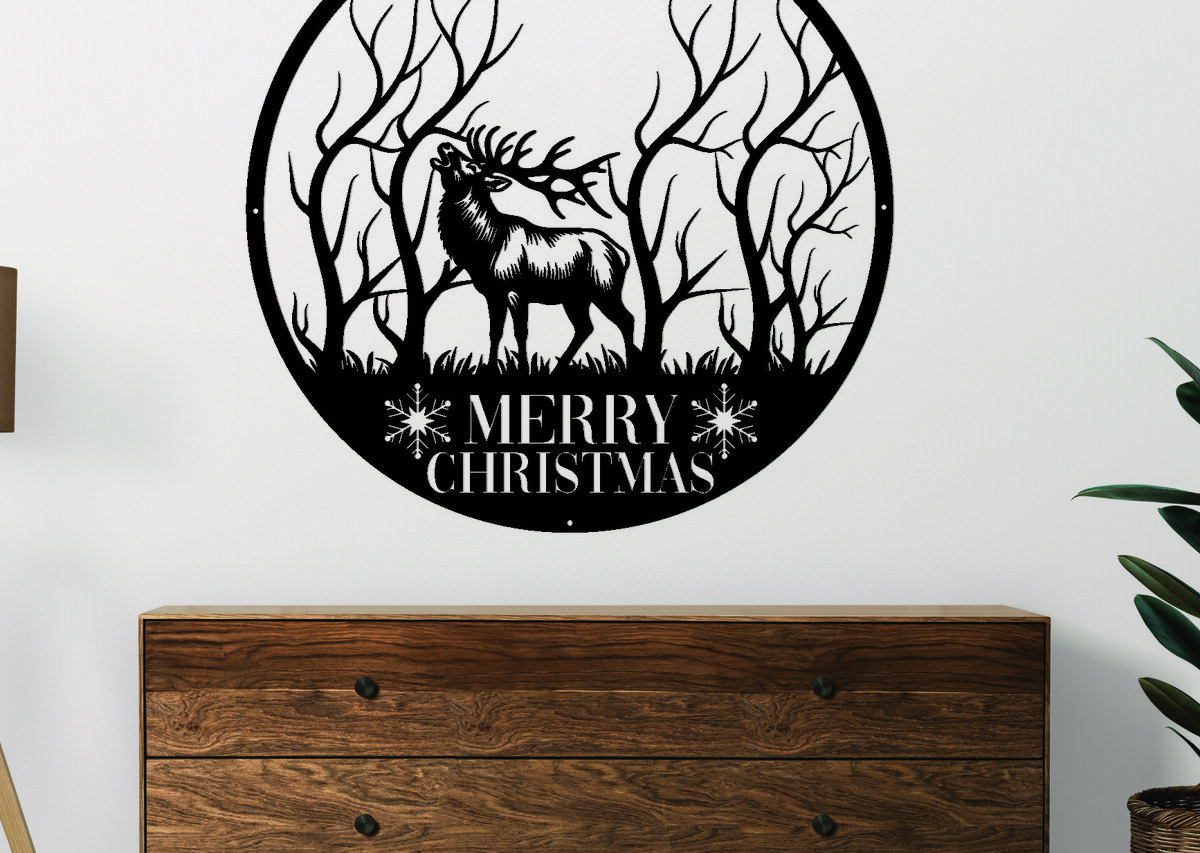 Σετ των 2 Intra απο ξύλο plywood 3mm-4mm πάχος Χριστουγεννιάτικες μεταλλικές επιγραφές Δίασταση 15x15 cm INTRAFABR-111470683