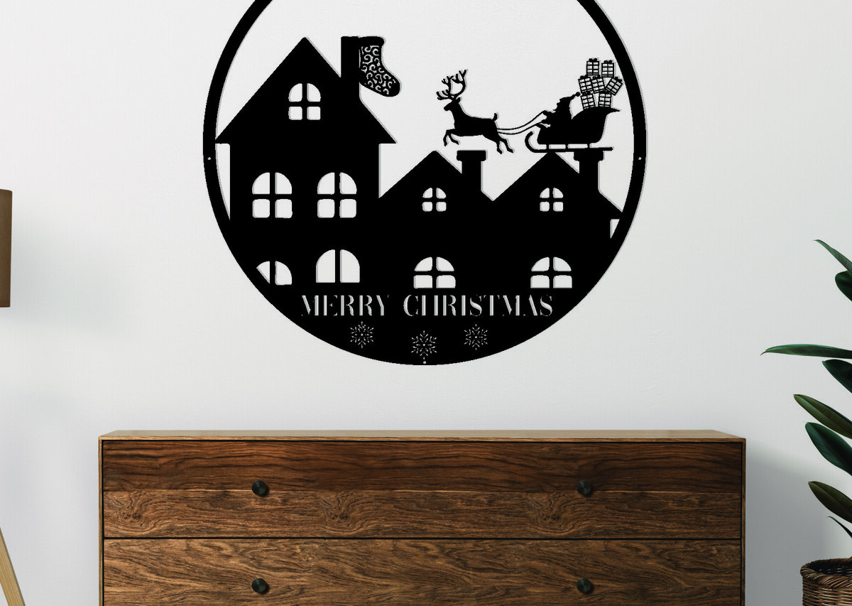 Σετ των 2 Intra απο ξύλο plywood 3mm-4mm πάχος Χριστουγεννιάτικες μεταλλικές επιγραφές Δίασταση 15x15 cm INTRAFABR-111470670