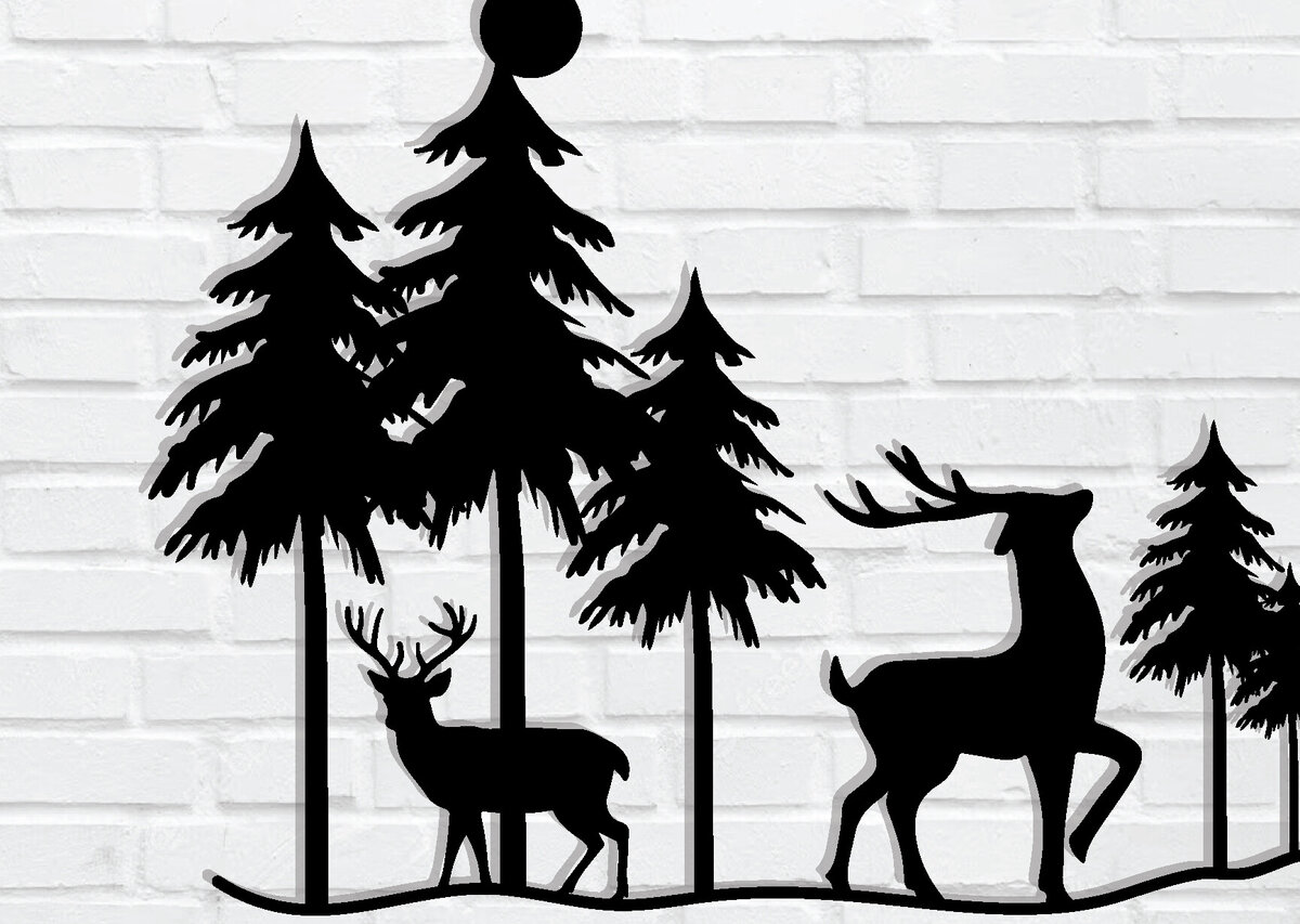 Σετ των 2 Intra απο ξύλο plywood 3mm-4mm πάχος Χριστουγεννιάτικα κοπής με λέιζερ μεταλλικών τοίχων Δίασταση 40x40 cm INTRAFABR-79320851