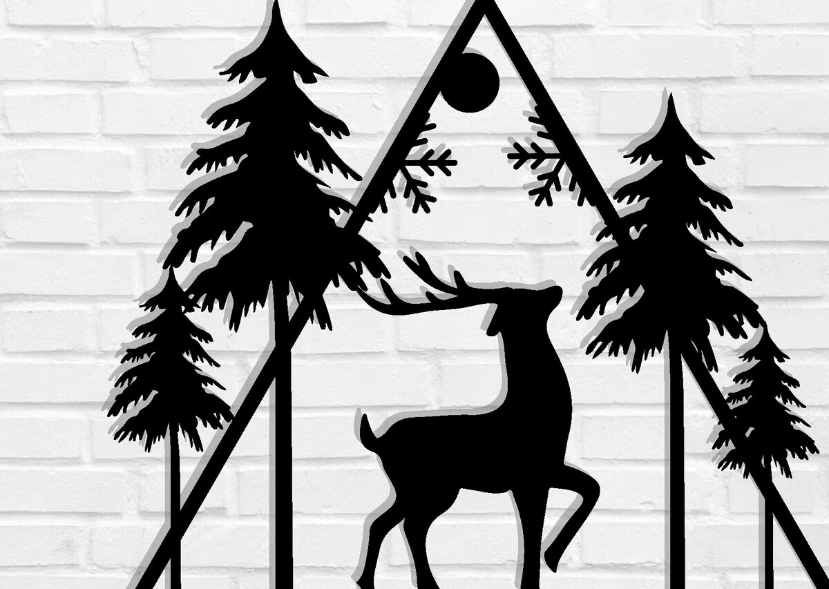 Intra απο ξύλο plywood 3mm-4mm πάχος Χριστουγεννιάτικα κοπής με λέιζερ μεταλλικών τοίχων Δίασταση 40x40 cm INTRAFABR-79321020