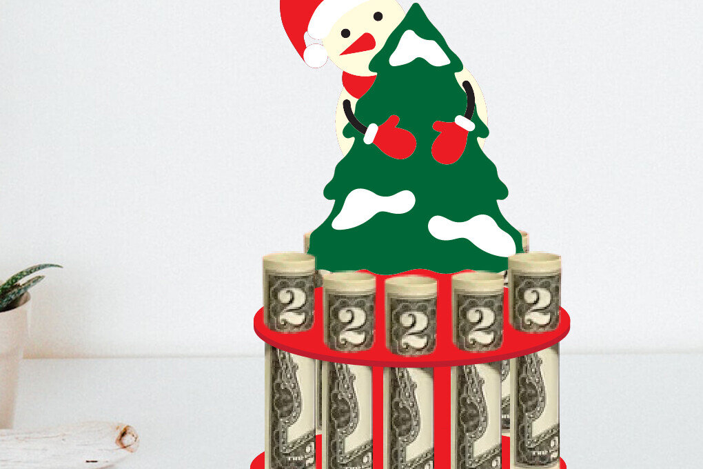 Intra απο ξύλο plywood 3mm-4mm πάχος Χριστουγεννιάτικο κέικ χρημάτων Δίασταση 15x15 cm INTRAFABR-111457591