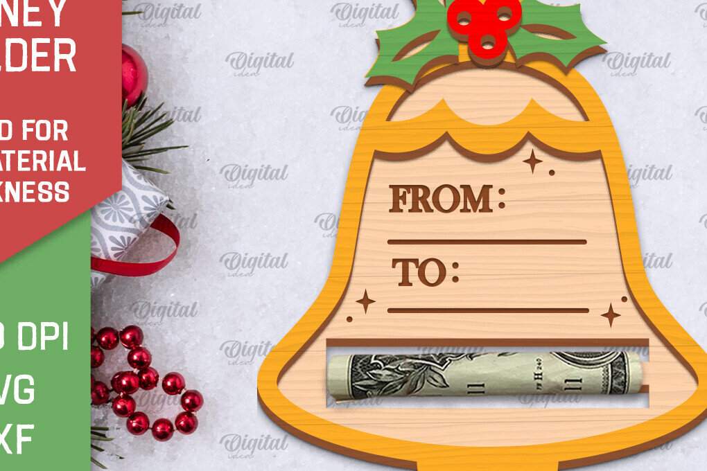 Σετ των 2 Intra απο ξύλο plywood 3mm-4mm πάχος Σχέδιο κοπής με λέιζερ κάρτα Χριστουγέννων Δίασταση 15x15 cm INTRAFABR-102835704