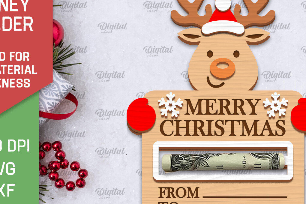 Σετ των 2 Intra απο ξύλο plywood 3mm-4mm πάχος Σχέδιο κοπής με λέιζερ κάρτα Χριστουγέννων Δίασταση 15x15 cm INTRAFABR-102835886