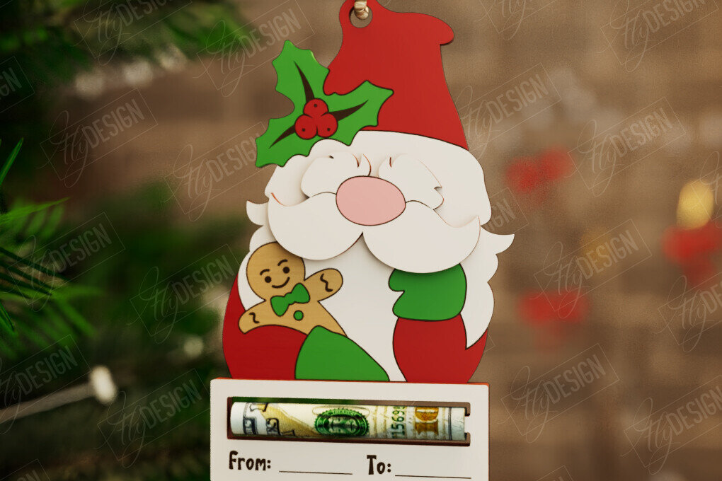 Σετ των 2 Intra απο ξύλο plywood 3mm-4mm πάχος Κάτοχος Χριστουγέννων | Δωροκάρτα | CNC Δίασταση 15x15 cm INTRAFABR-108584936