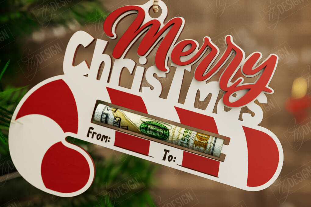 Σετ των 2 Intra απο ξύλο plywood 3mm-4mm πάχος Κάτοχος Χριστουγέννων | Δωροκάρτα | CNC Δίασταση 15x15 cm INTRAFABR-108584853