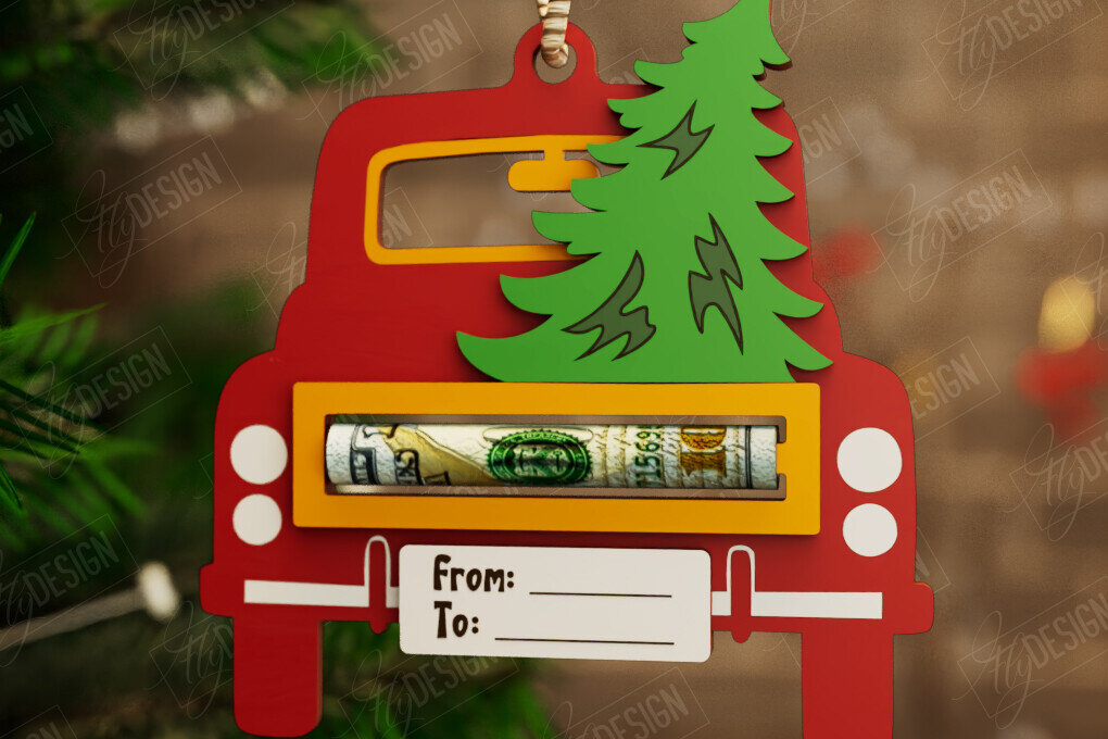 Σετ των 2 Intra απο ξύλο plywood 3mm-4mm πάχος Κάτοχος Χριστουγέννων | Δωροκάρτα | CNC Δίασταση 15x15 cm INTRAFABR-108584918