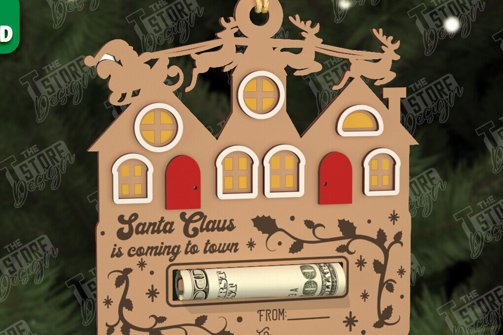 Σετ των 2 Intra απο ξύλο plywood 3mm-4mm πάχος Κάτοχος Χριστουγέννων | Δώρο διακοπών Δίασταση 15x15 cm INTRAFABR-107105070