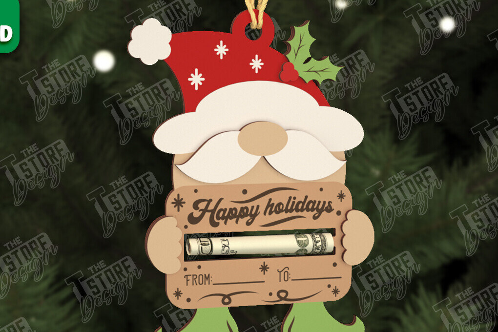 Σετ των 2 Intra απο ξύλο plywood 3mm-4mm πάχος Κάτοχος Χριστουγέννων | Δώρο διακοπών Δίασταση 15x15 cm INTRAFABR-107105060