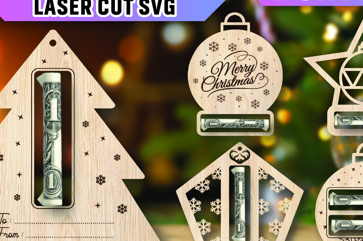 Σετ των 2 Intra απο ξύλο plywood 3mm-4mm πάχος Δέσμη κοπής με λέιζερ Holder Χριστουγέννων Δίασταση 15x15 cm INTRAFABR-107371271