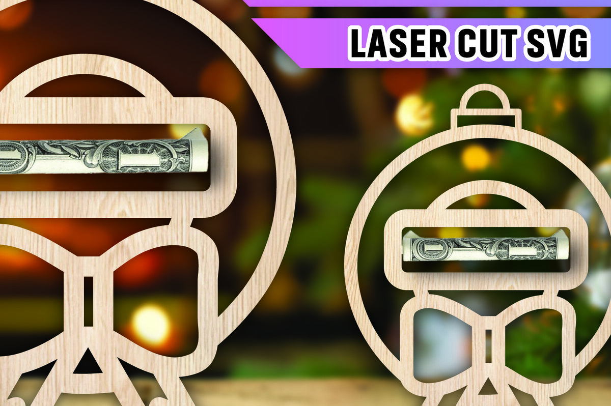 Σετ των 2 Intra απο ξύλο plywood 3mm-4mm πάχος Χριστουγεννιάτικο Money Holder Δίασταση 15x15 cm INTRAFABR-107512033