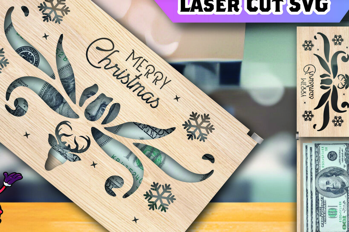 Σετ των 2 Intra απο ξύλο plywood 3mm-4mm πάχος Χριστουγεννιάτικο Money Holder Δίασταση 15x15 cm INTRAFABR-106328182