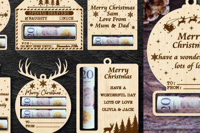 Σετ των 3 Intra απο ξύλο plywood 3mm-4mm πάχος Στολίδι χριστουγεννιάτικου χαρτοφυλακίου Δίασταση 8x8 cm INTRAFABR-82456308