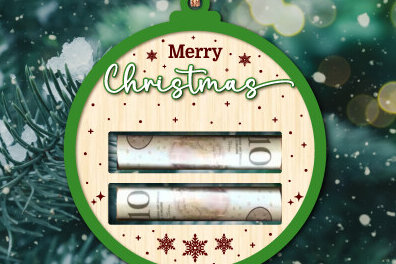 Σετ των 3 Intra απο ξύλο plywood 3mm-4mm πάχος Χριστουγεννιάτικο στολίδι θησαυρού χρημάτων Δίασταση 8x8 cm INTRAFABR-105251676