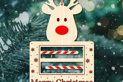 Σετ των 3 Intra απο ξύλο plywood 3mm-4mm πάχος Χριστουγεννιάτικο στολίδι θησαυρού χρημάτων Δίασταση 8x8 cm INTRAFABR-105251680