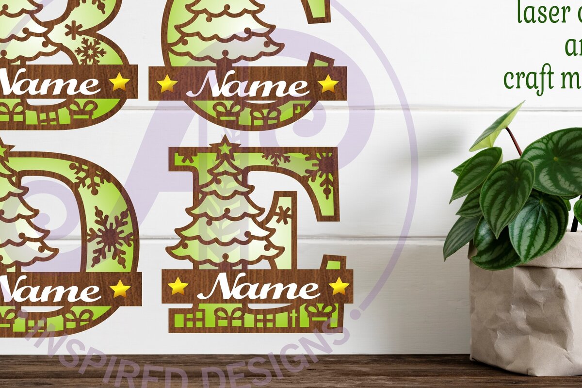 Intra απο ξύλο plywood 3mm-4mm πάχος Χριστουγεννιάτικο μονόγραμμα δέσμης επιστολών Δίασταση 30x20 cm INTRAFABR-79717068