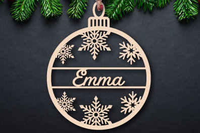 Σετ των 3 Intra απο ξύλο plywood 3mm-4mm πάχος Χριστουγεννιάτικο στολίδι με λέιζερ κομμένο Δίασταση 8x8 cm INTRAFABR-78294414