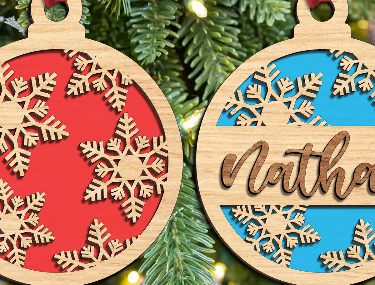 Σετ των 3 Intra απο ξύλο plywood 3mm-4mm πάχος Χριστουγεννιάτικα στολίδια με όνομα Δίασταση 8x8 cm INTRAFABR-104704591