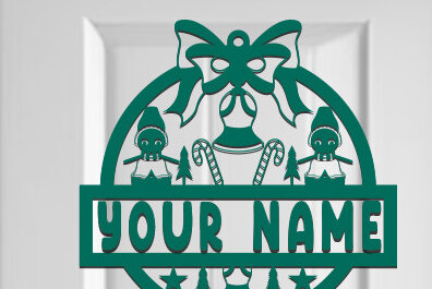 Σετ των 2 Intra απο ξύλο plywood 3mm-4mm πάχος Χριστουγεννιάτικη πινακίδα ονόματος Δίασταση 15x15 cm INTRAFABR-74081622