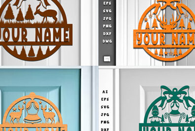 Σετ των 2 Intra απο ξύλο plywood 3mm-4mm πάχος κοπής με λέιζερ Χριστουγεννιάτικη πινακίδα Δίασταση 15x15 cm INTRAFABR-74485133