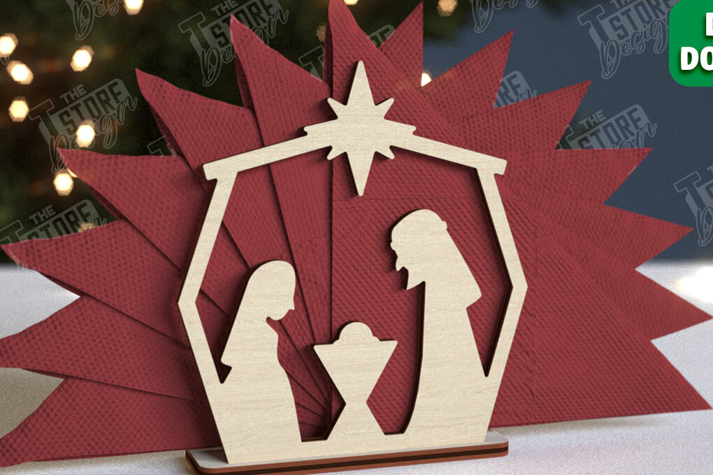 Intra απο ξύλο plywood 3mm-4mm πάχος Χριστουγεννιάτικη χαρτοπετσέτα | Τραπεζαρία Δίασταση 15x15 cm INTRAFABR-106060086