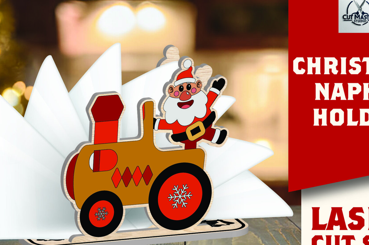 Σετ των 2 Intra απο ξύλο plywood 3mm-4mm πάχος Χριστουγεννιάτικη θήκη χαρτοπετσέτας Δίασταση 15x15 cm INTRAFABR-109230136