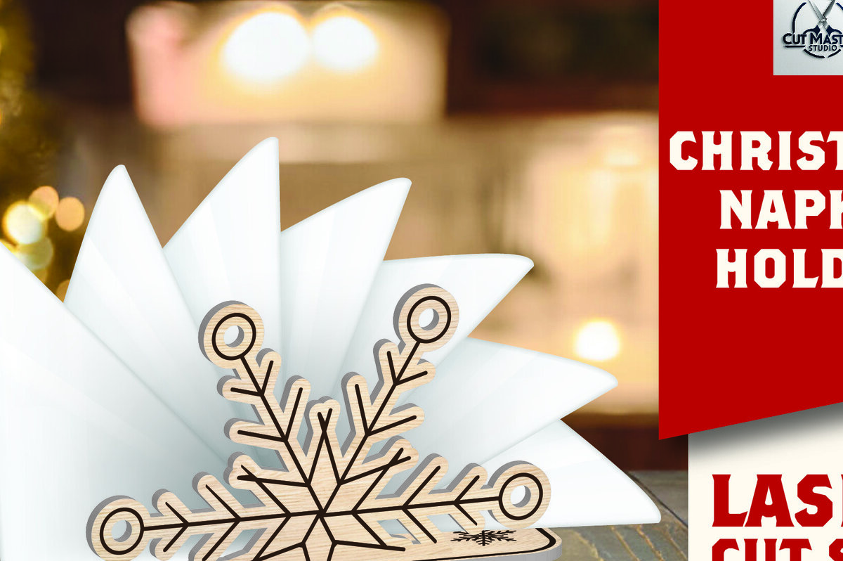 Σετ των 2 Intra απο ξύλο plywood 3mm-4mm πάχος Χριστουγεννιάτικη θήκη χαρτοπετσέτας Δίασταση 15x15 cm INTRAFABR-109230203