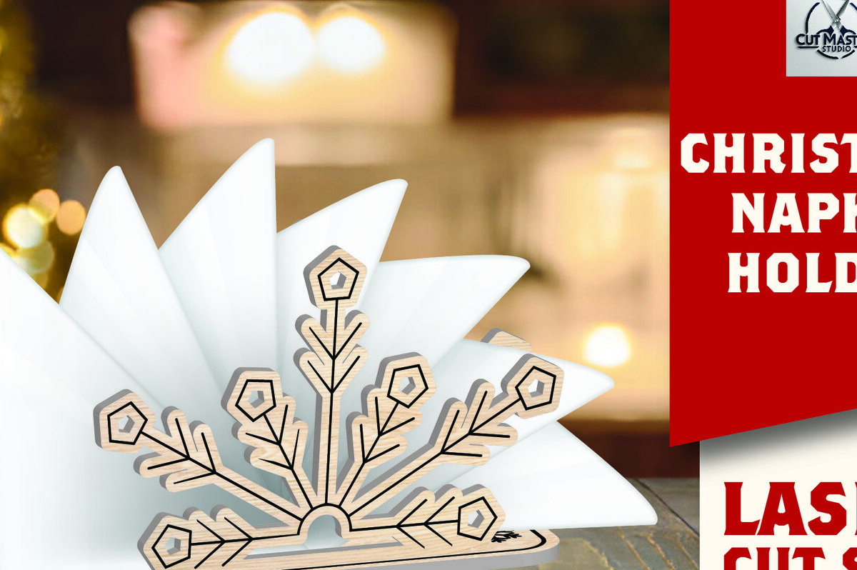 Σετ των 2 Intra απο ξύλο plywood 3mm-4mm πάχος Χριστουγεννιάτικη θήκη χαρτοπετσέτας Δίασταση 15x15 cm INTRAFABR-109231259