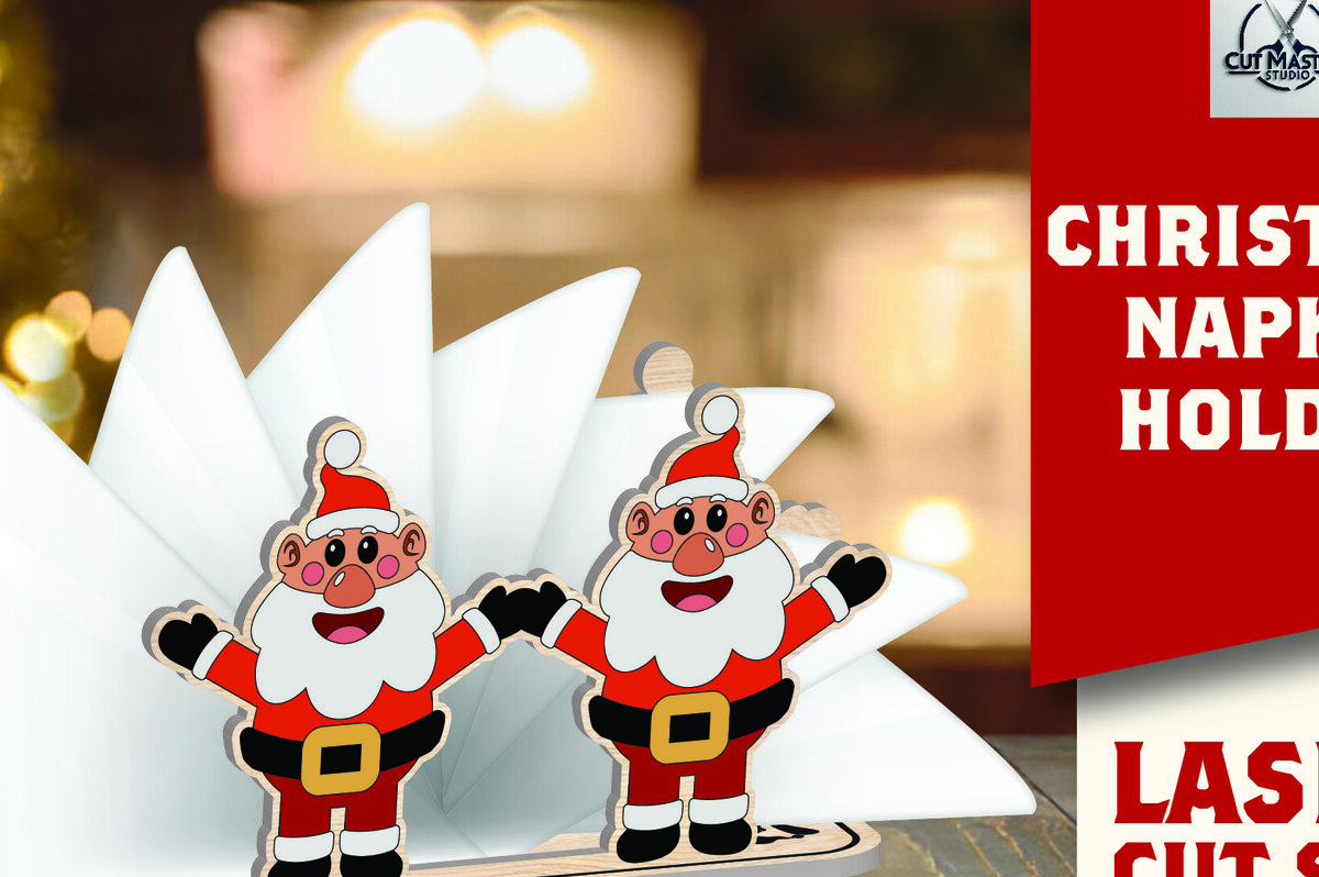 Σετ των 2 Intra απο ξύλο plywood 3mm-4mm πάχος Χριστουγεννιάτικη θήκη χαρτοπετσέτας Δίασταση 15x15 cm INTRAFABR-109231299