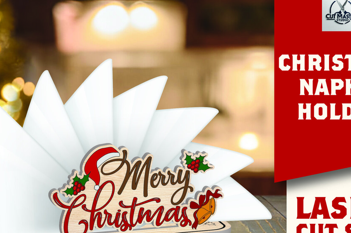 Σετ των 2 Intra απο ξύλο plywood 3mm-4mm πάχος Χριστουγεννιάτικη θήκη χαρτοπετσέτας Δίασταση 15x15 cm INTRAFABR-109231337