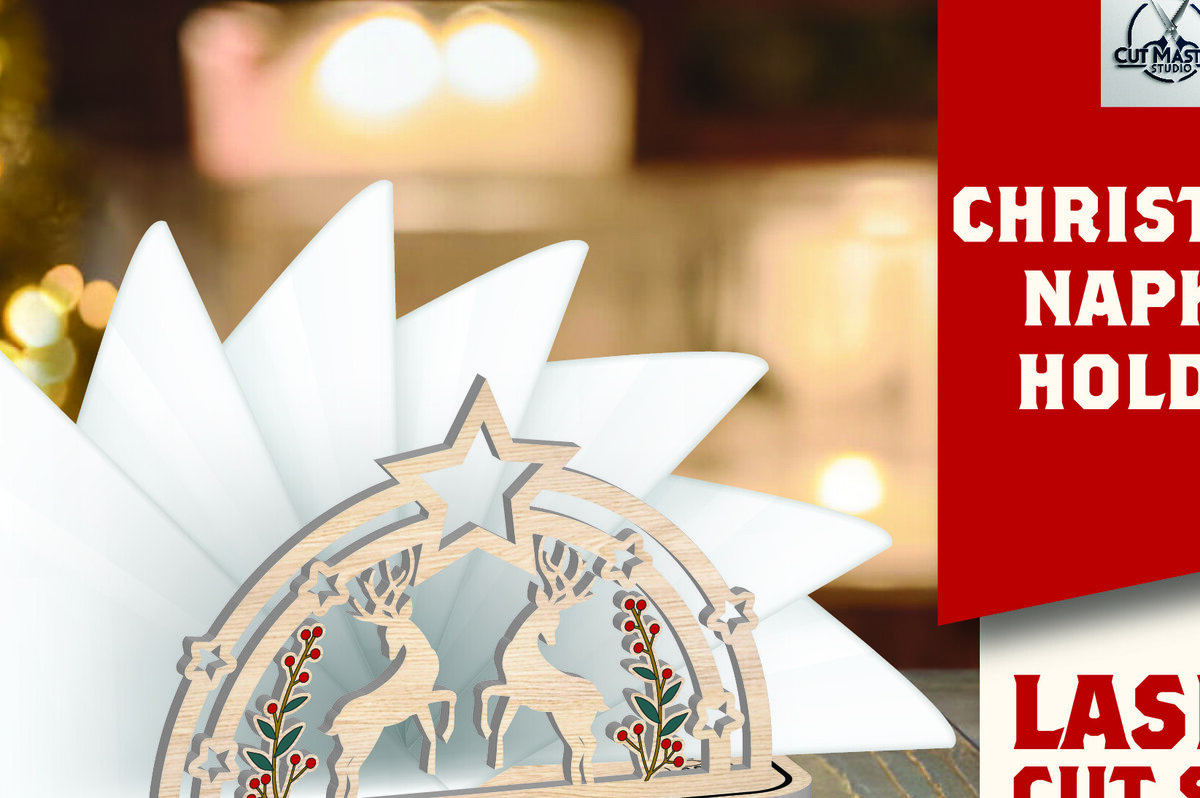 Intra απο ξύλο plywood 3mm-4mm πάχος Χριστουγεννιάτικη θήκη χαρτοπετσέτας Δίασταση 15x15 cm INTRAFABR-109231371