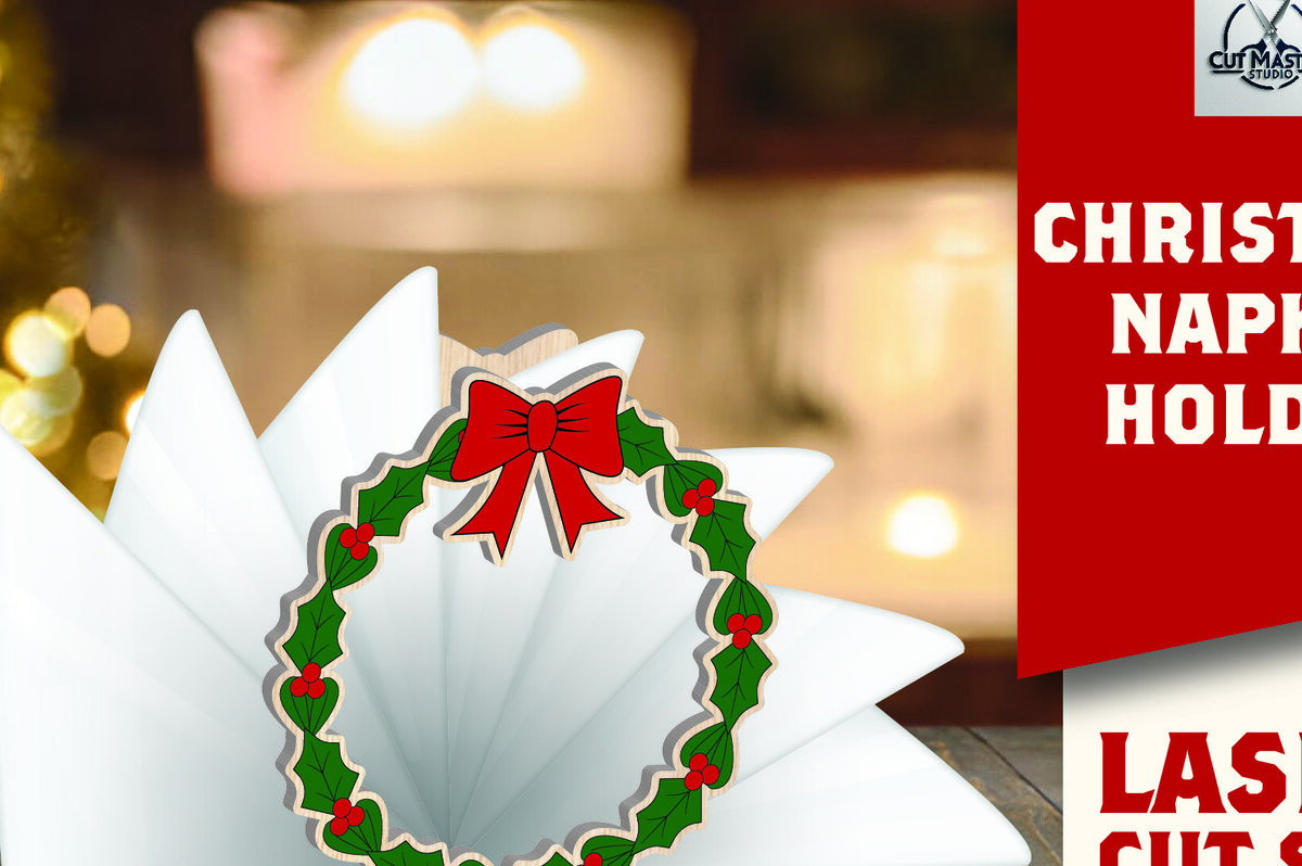 Σετ των 3 Intra απο ξύλο plywood 3mm-4mm πάχος Χριστουγεννιάτικη θήκη χαρτοπετσέτας Δίασταση 15x15 cm INTRAFABR-109229950