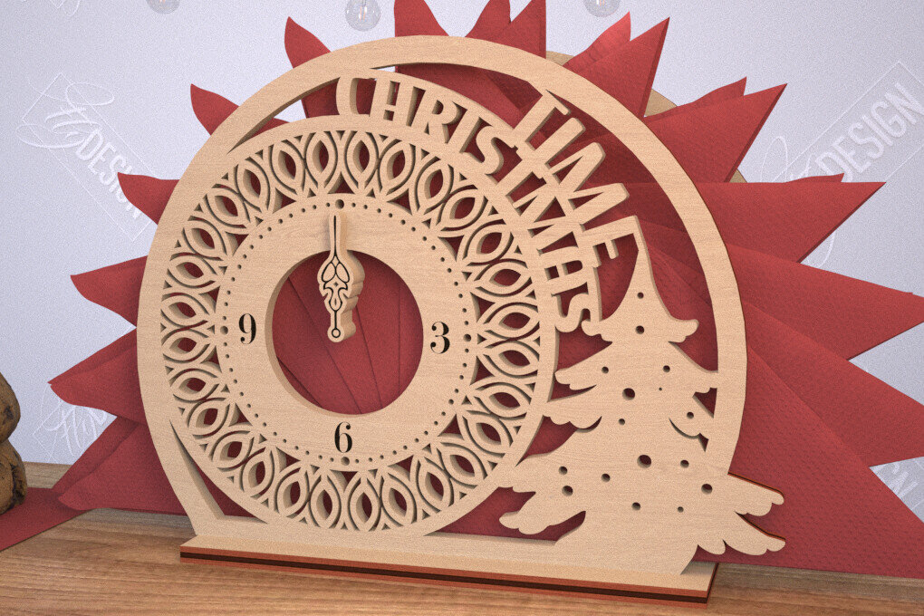 Σετ των 2 Intra απο ξύλο plywood 3mm-4mm πάχος Χριστουγεννιάτικη χαρτοπετσέτα | Πρωτοχρονιά | CNC Δίασταση 15x15 cm INTRAFABR-106010277