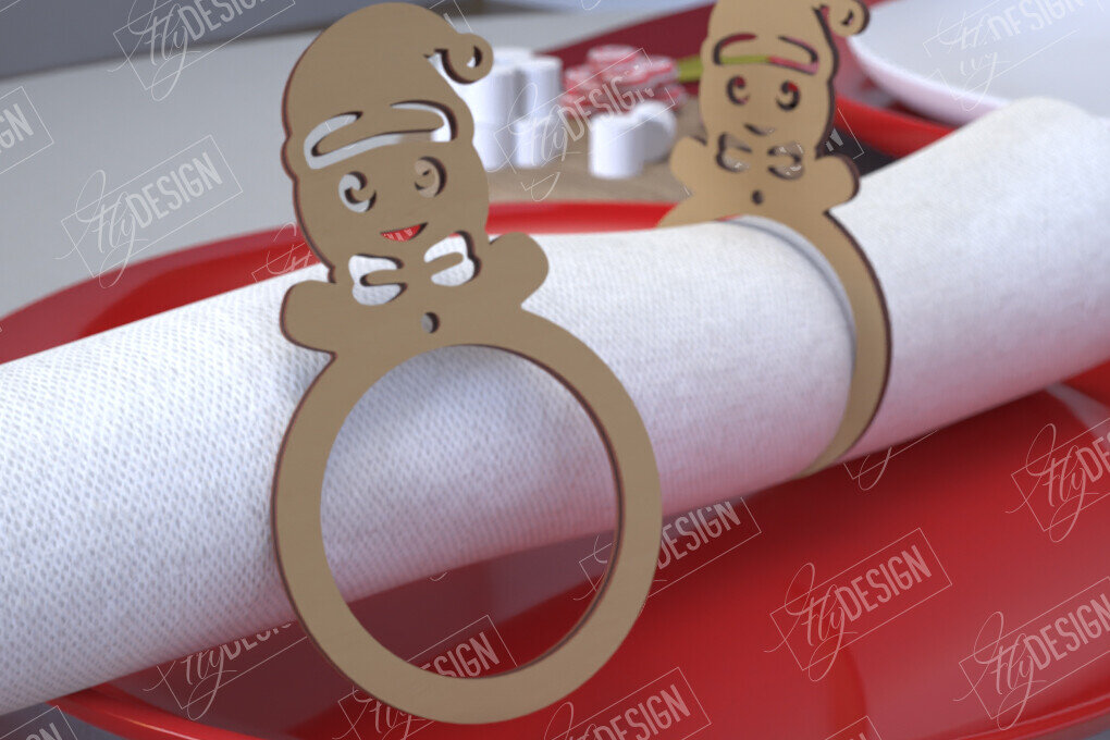 Intra απο ξύλο plywood 3mm-4mm πάχος Χριστουγεννιάτικα δαχτυλίδια χαρτοπετσέτας | Εορταστικό δείπνο Δίασταση 15x15 cm INTRAFABR-107814288