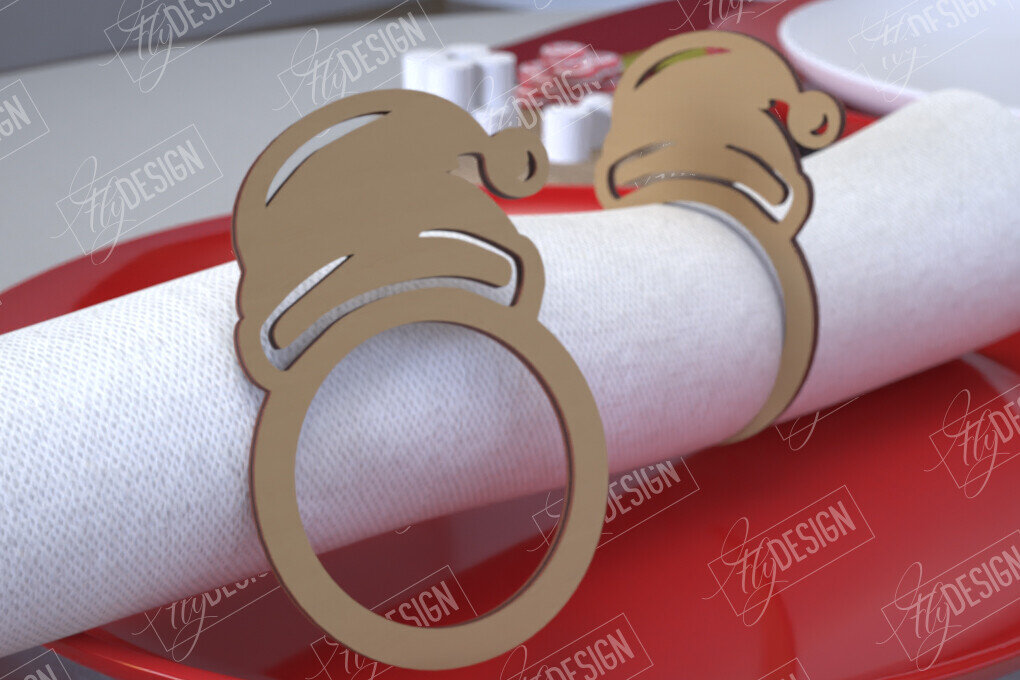 Σετ των 2 Intra απο ξύλο plywood 3mm-4mm πάχος Χριστουγεννιάτικα δαχτυλίδια χαρτοπετσέτας | Εορταστικό δείπνο Δίασταση 15x15 cm INTRAFABR-107814292