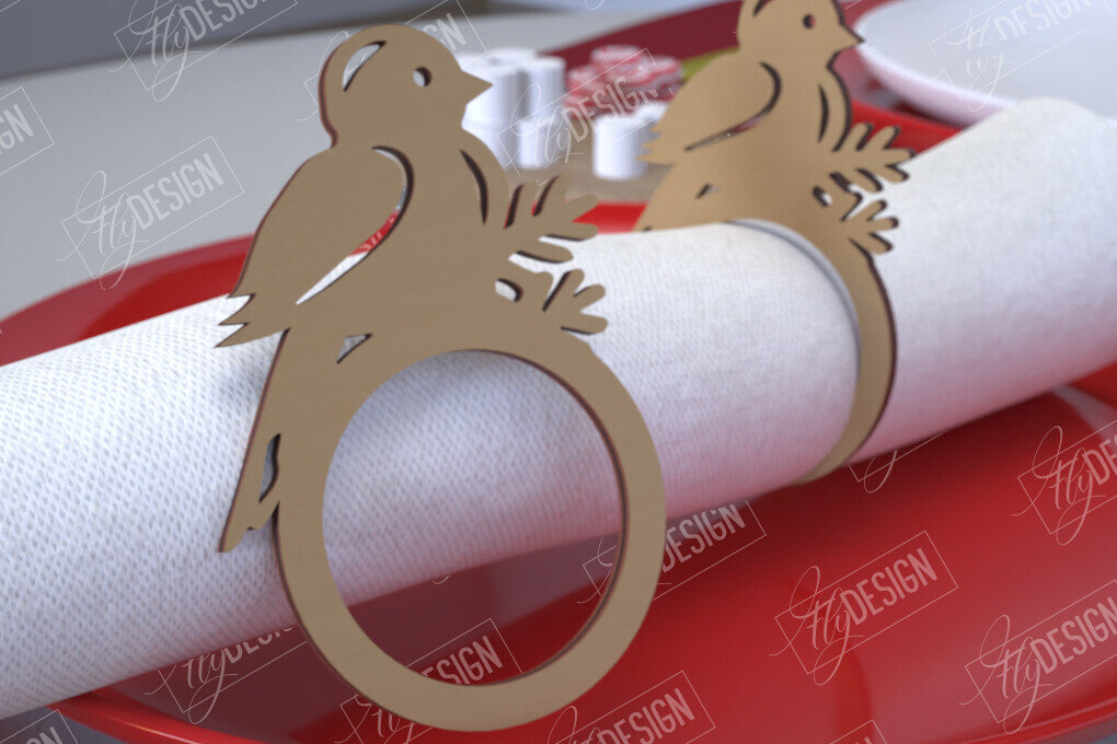 Σετ των 2 Intra απο ξύλο plywood 3mm-4mm πάχος Χριστουγεννιάτικα δαχτυλίδια χαρτοπετσέτας | Εορταστικό δείπνο Δίασταση 15x15 cm INTRAFABR-107814307