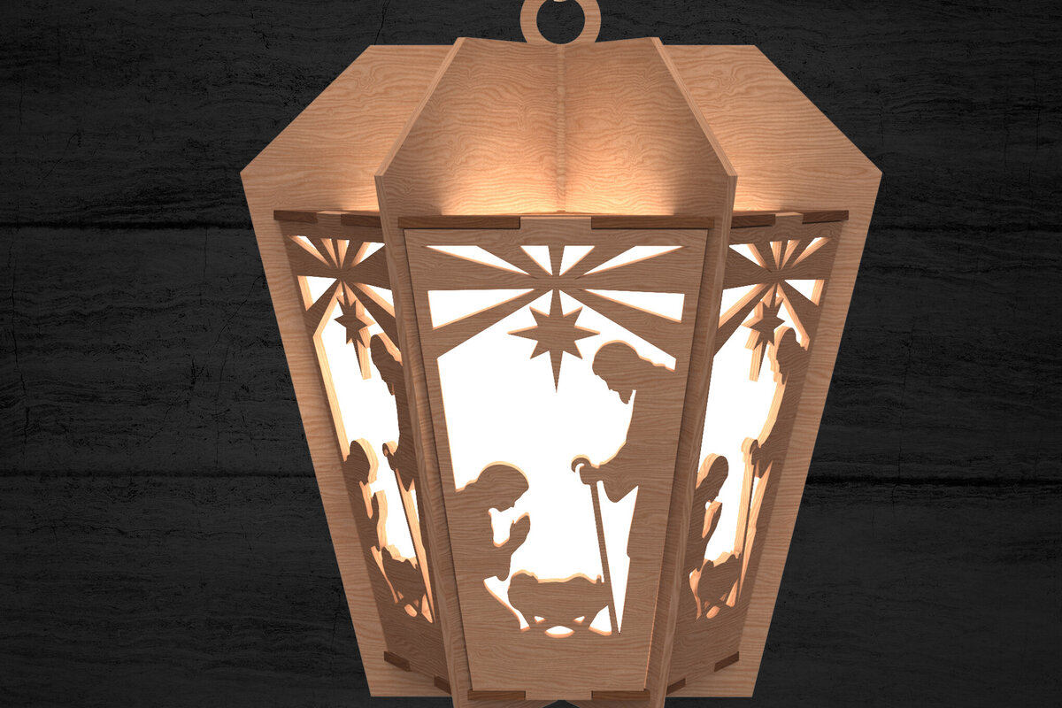 Intra απο ξύλο plywood 3mm-4mm πάχος Χριστουγεννιάτικη διακόσμηση Φαναριού Δίασταση 30x20 cm INTRAFABR-108902609