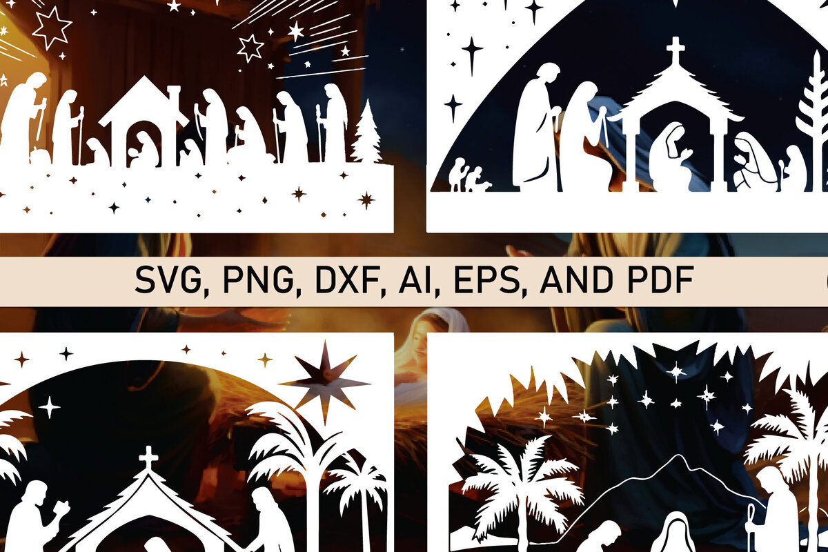 Σετ των 2 Intra απο ξύλο plywood 3mm-4mm πάχος Scene Χριστουγέννων Δίασταση 15x15 cm INTRAFABR-81388592