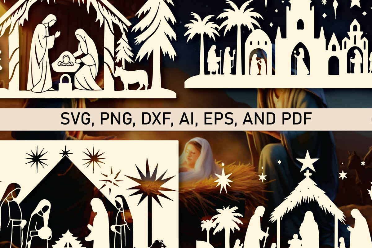 Σετ των 2 Intra απο ξύλο plywood 3mm-4mm πάχος Scene Χριστουγέννων Δίασταση 15x15 cm INTRAFABR-81388885