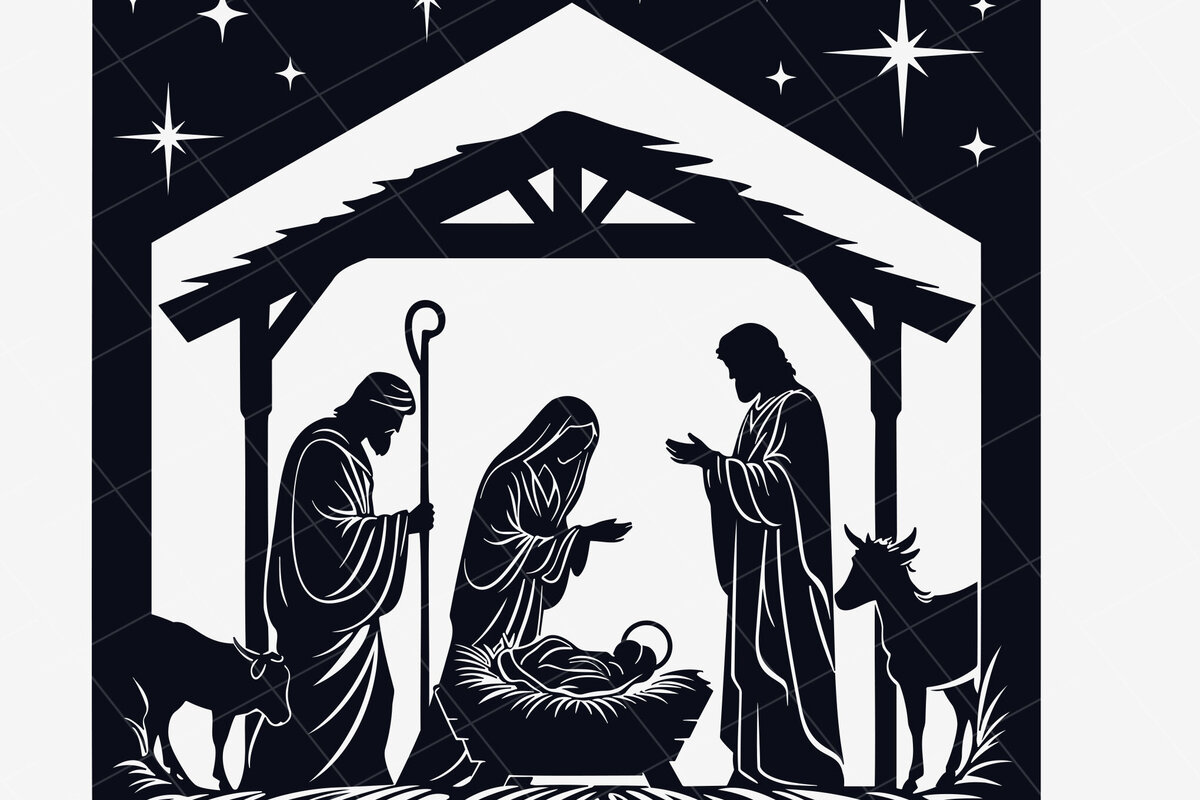 Σετ των 2 Intra απο ξύλο plywood 3mm-4mm πάχος Christmas Nativity Cut , Jesus Δίασταση 15x15 cm INTRAFABR-85267727
