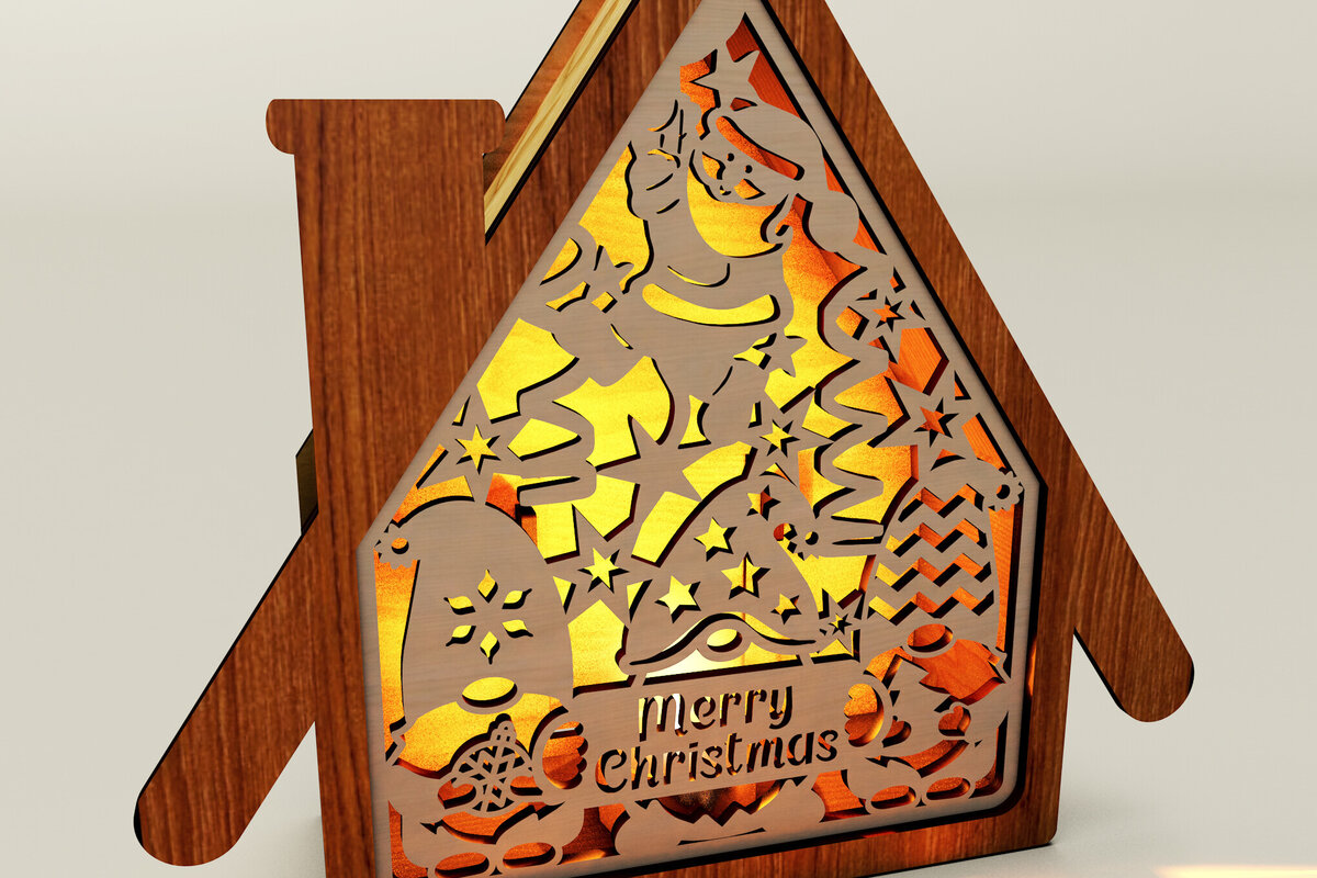 Σετ των 3 Intra απο ξύλο plywood 3mm-4mm πάχος Φως νύχτας Χριστουγέννων με καλικάντζαρους Δίασταση 2x2 cm INTRAFABR-110200582