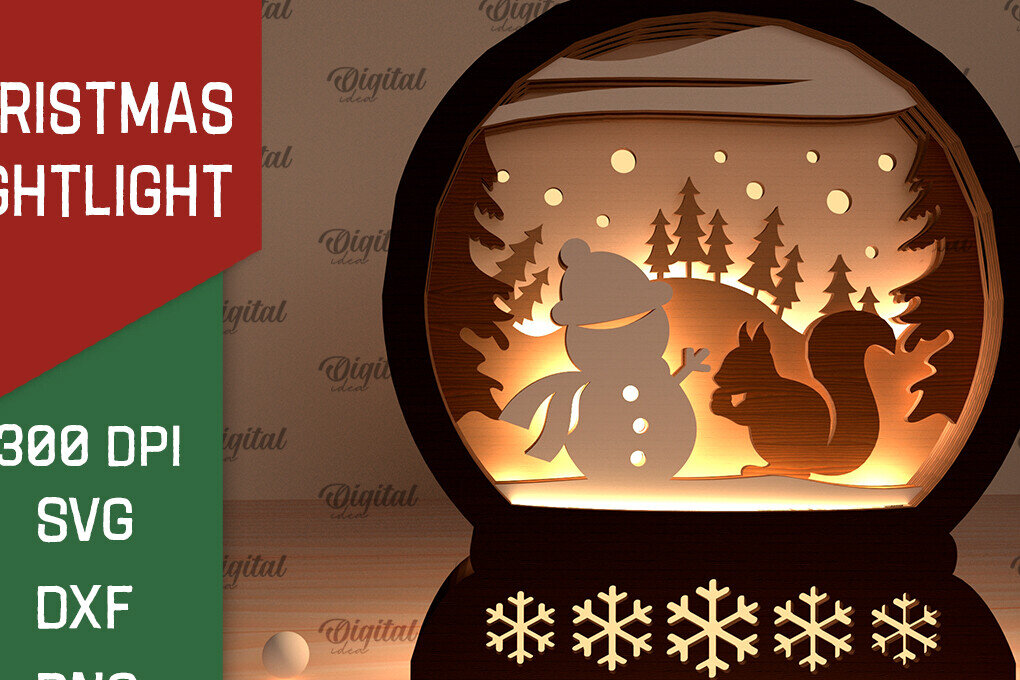 Intra απο ξύλο plywood 3mm-4mm πάχος Σχέδιο κοπής με λέιζερ Χριστουγεννιάτικου νυχτερινού φωτός Δίασταση 15x15 cm INTRAFABR-103735198