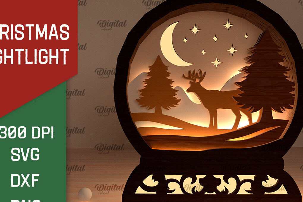 Intra απο ξύλο plywood 3mm-4mm πάχος Σχέδιο κοπής με λέιζερ Χριστουγεννιάτικου νυχτερινού φωτός Δίασταση 15x15 cm INTRAFABR-103735127