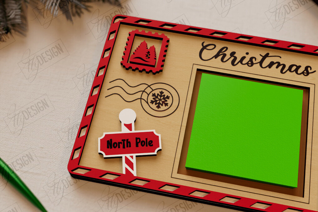 Σετ των 3 Intra απο ξύλο plywood 3mm-4mm πάχος Θήκη για σημειωματάρια Χριστουγέννων |Διακόσμηση διακοπών Δίασταση 15x15 cm INTRAFABR-109844346