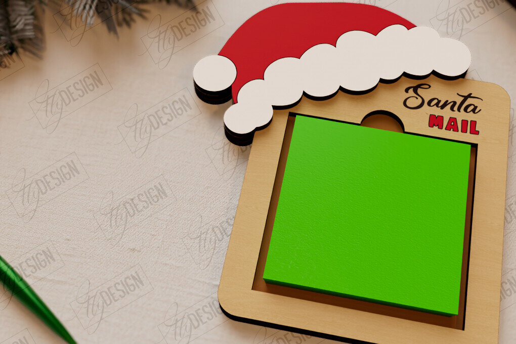 Σετ των 2 Intra απο ξύλο plywood 3mm-4mm πάχος Θήκη για σημειωματάρια Χριστουγέννων |Διακόσμηση διακοπών Δίασταση 15x15 cm INTRAFABR-109844352