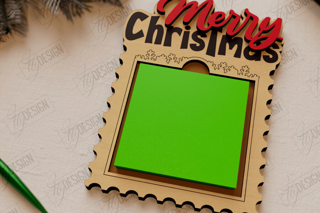 Σετ των 2 Intra απο ξύλο plywood 3mm-4mm πάχος Θήκη για σημειωματάρια Χριστουγέννων |Διακόσμηση διακοπών Δίασταση 15x15 cm INTRAFABR-109844362