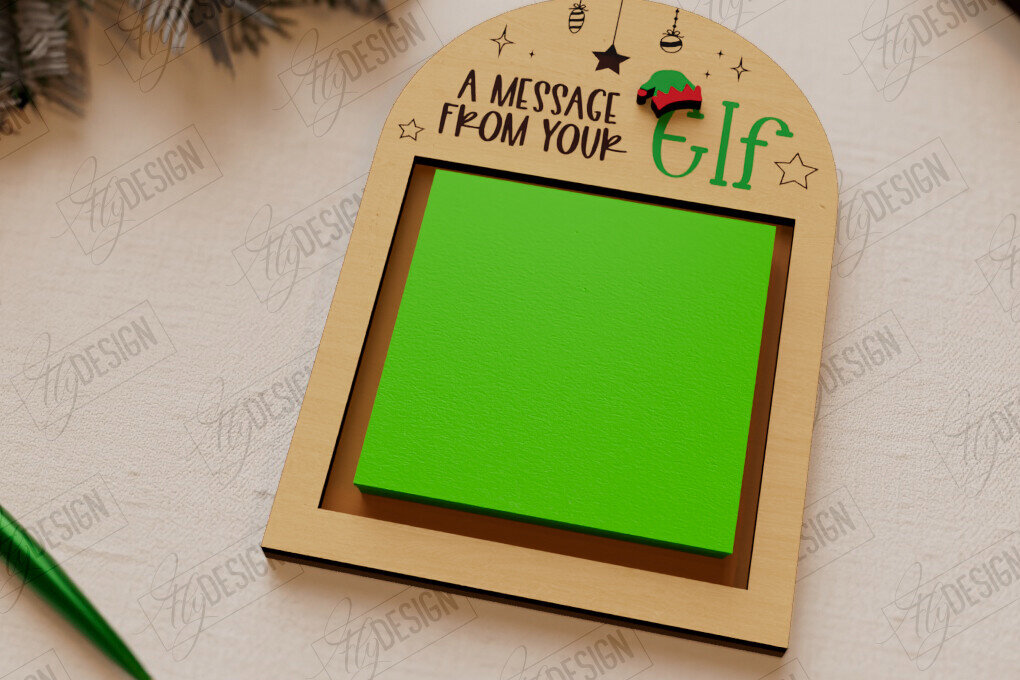 Σετ των 2 Intra απο ξύλο plywood 3mm-4mm πάχος Θήκη για σημειωματάρια Χριστουγέννων |Διακόσμηση διακοπών Δίασταση 15x15 cm INTRAFABR-109844378