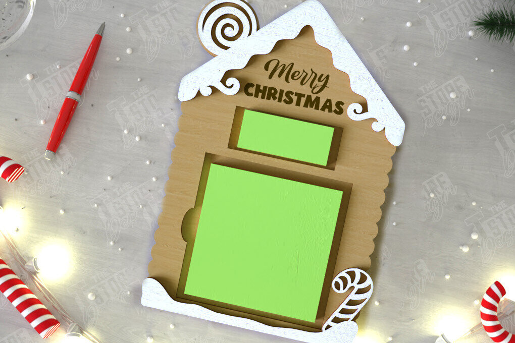 Σετ των 3 Intra απο ξύλο plywood 3mm-4mm πάχος Θήκη χριστουγεννιάτικου σημειωματάριου | Κάτοχος σημειώσεων Δίασταση 15x15 cm INTRAFABR-109288463