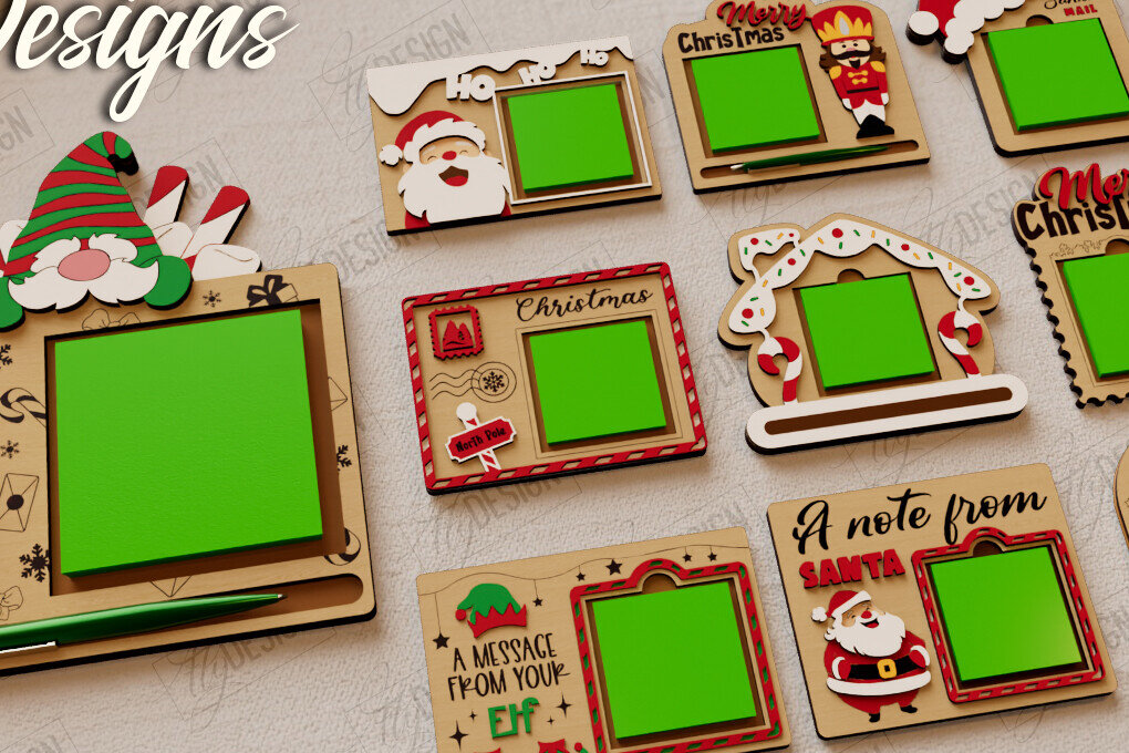 Σετ των 2 Intra απο ξύλο plywood 3mm-4mm πάχος για χριστουγεννιάτικα σημειωματάρια | CNC Δίασταση 15x15 cm INTRAFABR-109844726