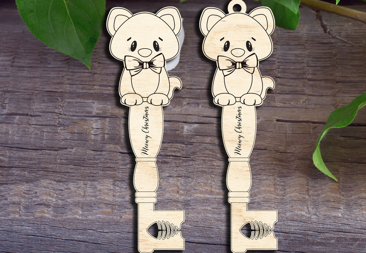 Σετ των 3 Intra απο ξύλο plywood 3mm-4mm πάχος Χριστουγεννιάτικο στολίδι Δίασταση 8x8 cm INTRAFABR-28903132